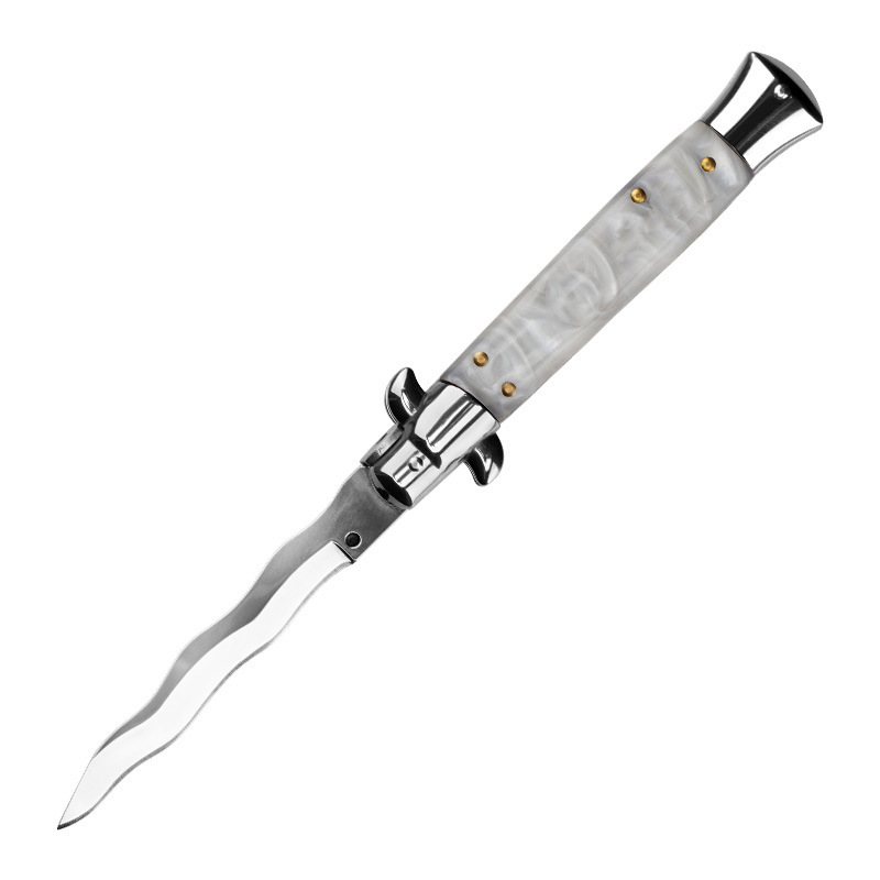 Italy 9'' AKC 13Models Snakelike Knifes Kriss Godfather Stiletto Mafia OTF AUTO Knife 3.77" 440c Steel Blade, Acrylic Handles