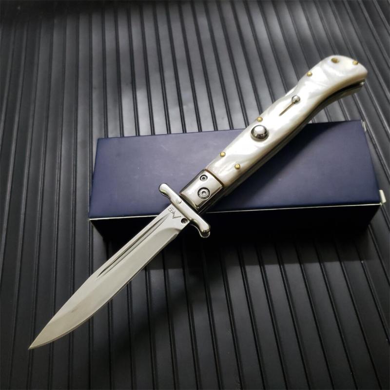 Italy AKC 9'' Acrylic Handles 4ModelsGodfather Stiletto Mafia OTF AUTO Knife 3.54" 440c Steel Blade