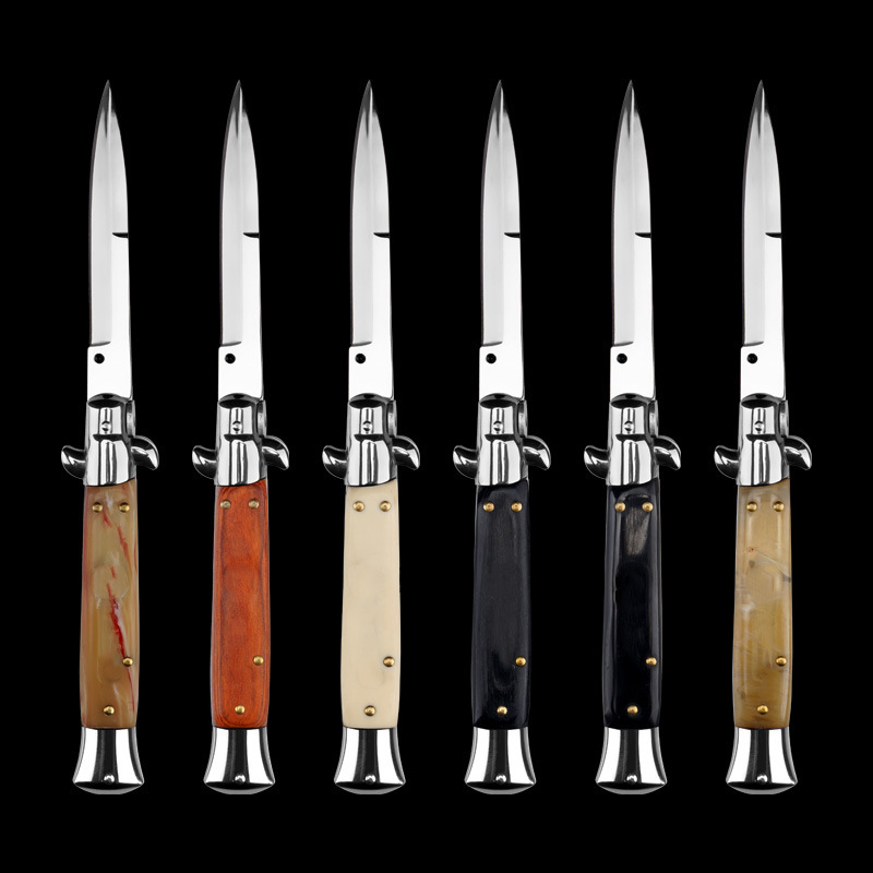 Italy AKC 13Models KnivesGodfather Stiletto Mafia OTF AUTO Knife 3.77" 440c Steel Blade, Acrylic Handles