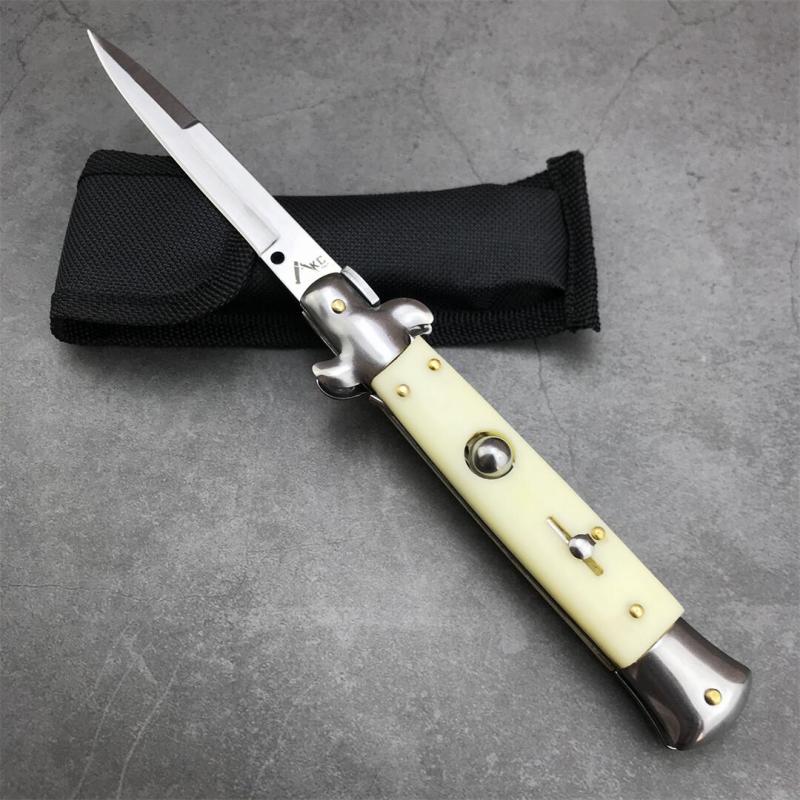 Italy 9'' AKC 4Models Godfather Stiletto Mafia OTF AUTO Knife 4.01" 440c Steel Blade, Acrylic Handles