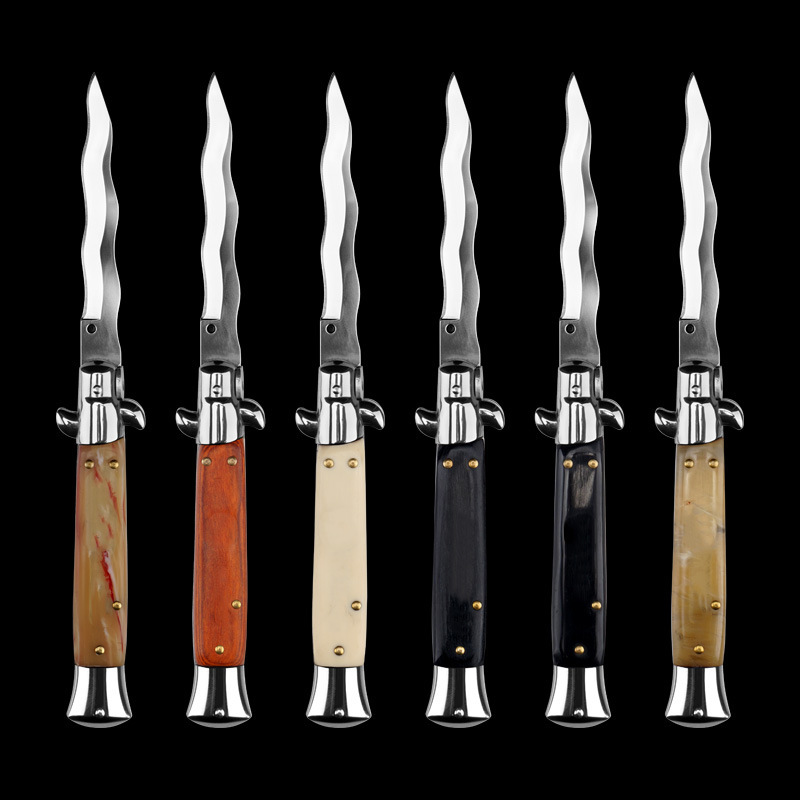 Italy 9'' AKC 12Models Knifes Kriss Godfather Stiletto Mafia OTF AUTO Knife 3.77" 440c Steel Blade, Acrylic Handles