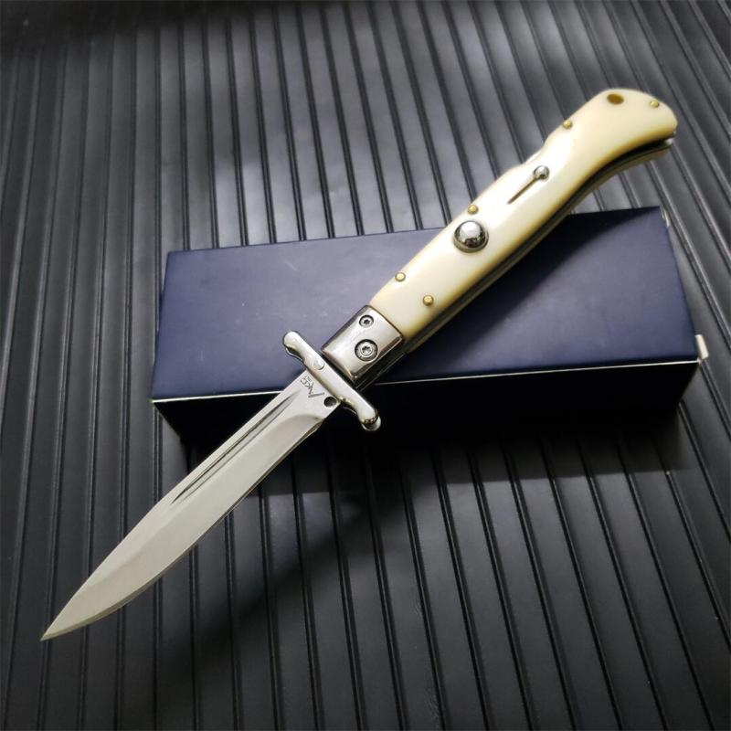 Italy AKC 9'' Acrylic Handles 4ModelsGodfather Stiletto Mafia OTF AUTO Knife 3.54" 440c Steel Blade