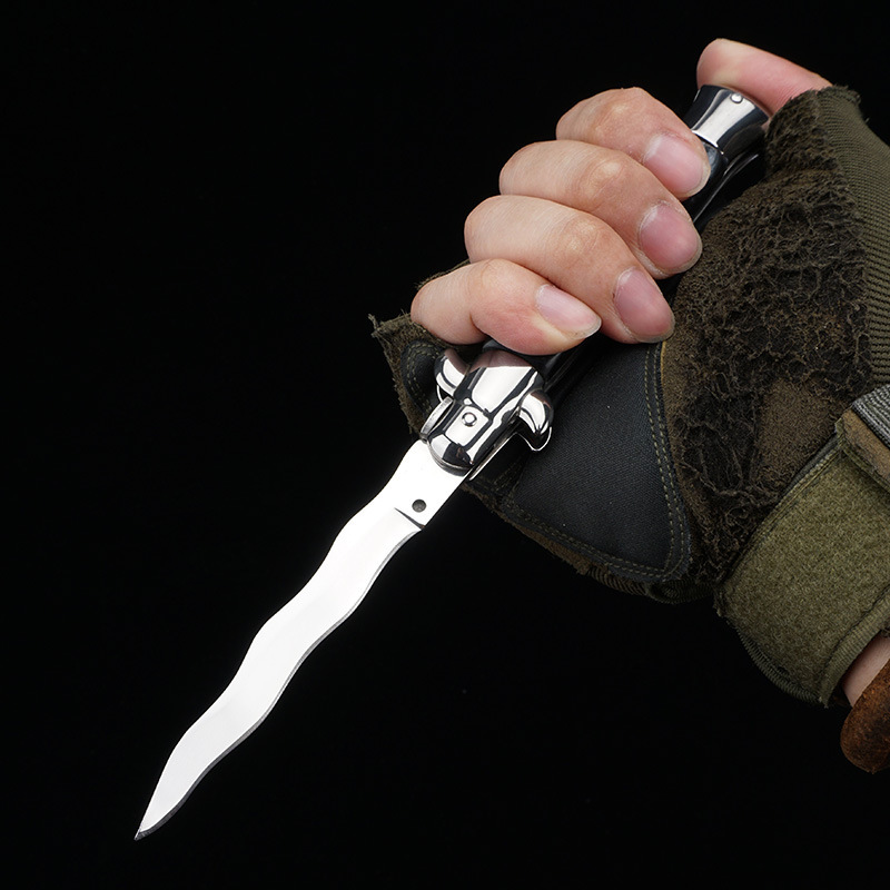 Italy 9'' AKC 13Models Snakelike Knifes Kriss Godfather Stiletto Mafia OTF AUTO Knife 3.77" 440c Steel Blade, Acrylic Handles
