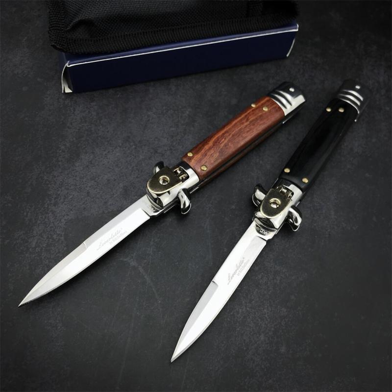 Italy Classical 7.48'' AKC OTF AUTO Knife 3.07" 440C Steel Blade, Color wood Handles