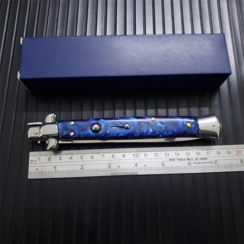 Italy 13'' AKC 5Models Godfather Stiletto Mafia OTF AUTO Knife 3.5" 440c Steel Blade, Acrylic/Wood Handles