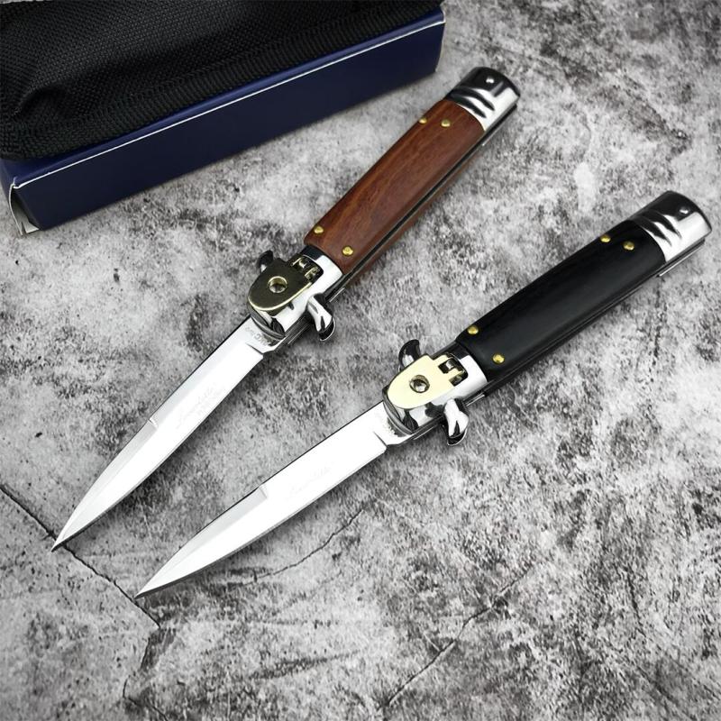 Italy Classical 7.48'' AKC OTF AUTO Knife 3.07" 440C Steel Blade, Color wood Handles