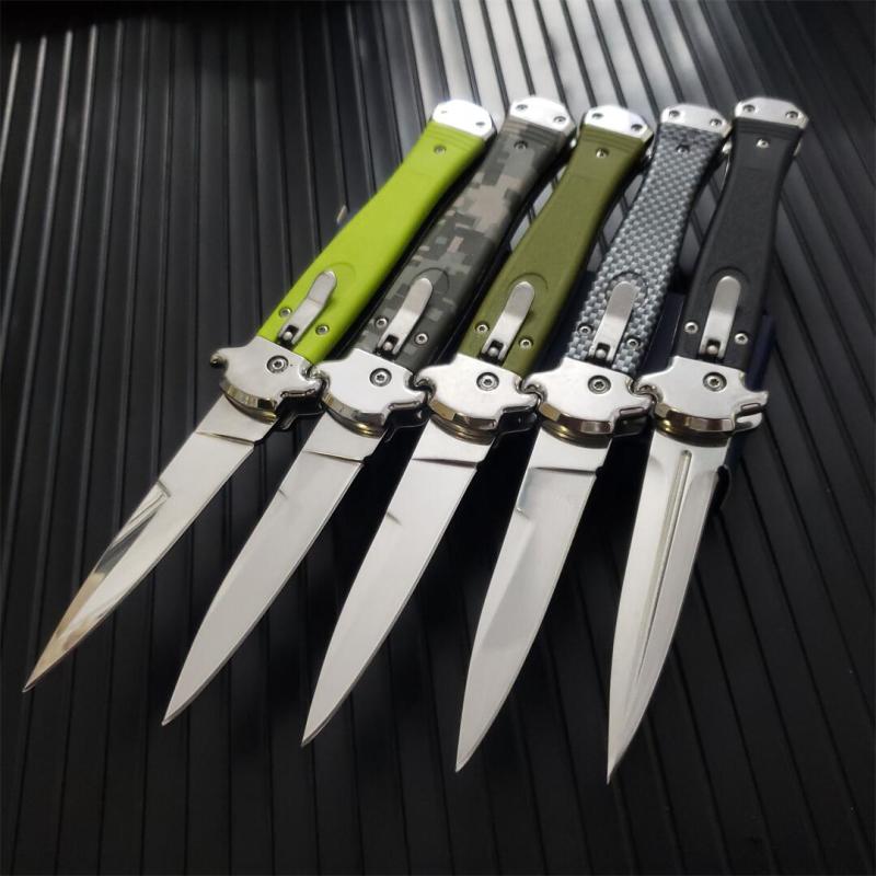 Italy AKC 5 Models Godfather Stiletto Mafia OTF AUTO Knife 3.5" 440c Steel Blade, Nylon Fiber Handles