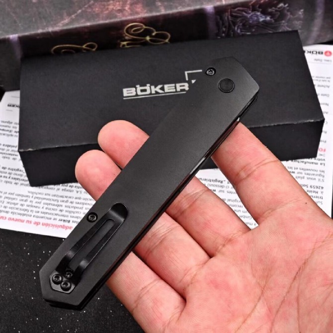 Boker Plus/Pro-Tech Burnley Kwaiken AUTO Folding Knife 3.43" 154CM Black Blade, Black Aluminum Handles