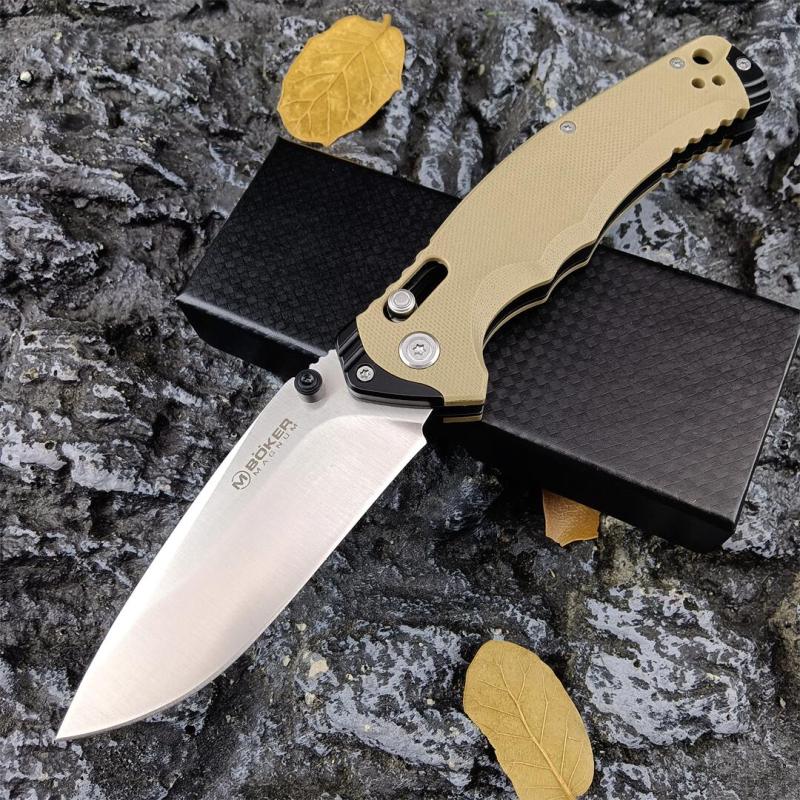 Boker MAGUNM Flipper Folding Knife 3.46" 8Cr14mov Satin Blade, G10 Handles