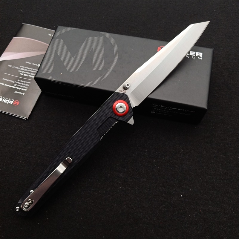 Boker MAGUNM Flipper Folding Knife 3.54" 440B  Satin Blade, G10 Handles
