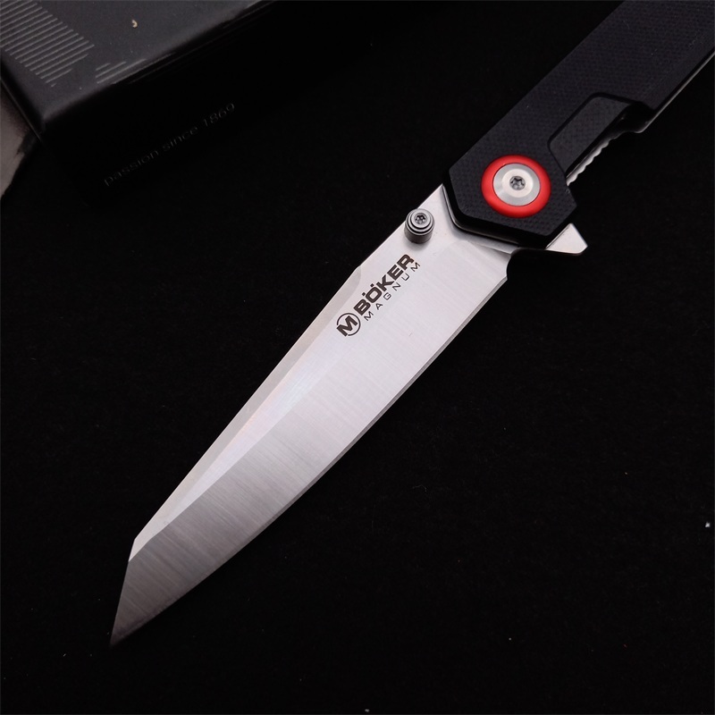 Boker MAGUNM Flipper Folding Knife 3.54" 440B  Satin Blade, G10 Handles