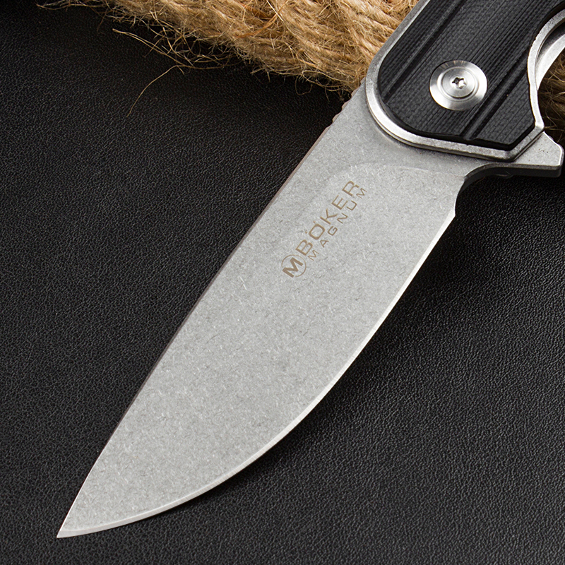 Boker MAGUNM Flipper Folding Knife 3.54" 440A Satin Blade, G10 Handles