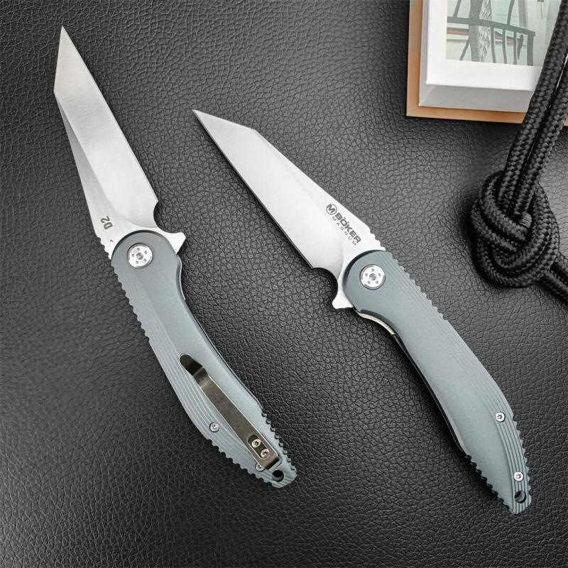 Boker MAGUNM Flipper Folding Knife 3.35" D2 Satin Blade, Aluminum Alloy Handles