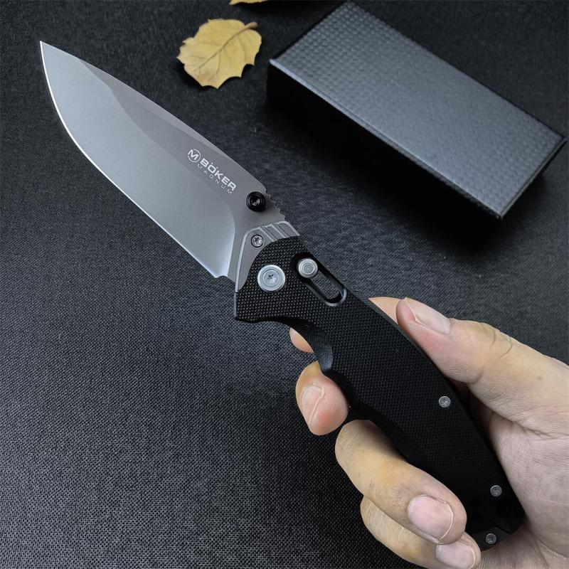 Boker MAGUNM Flipper Folding Knife 3.46" 8Cr14mov Satin Blade, G10 Handles