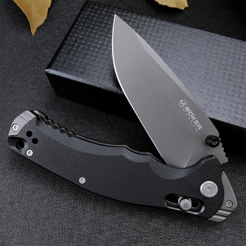 Boker MAGUNM Flipper Folding Knife 3.46" 8Cr14mov Satin Blade, G10 Handles