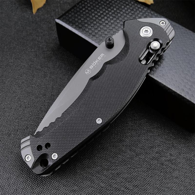 Boker MAGUNM Flipper Folding Knife 3.46" 8Cr14mov Satin Blade, G10 Handles