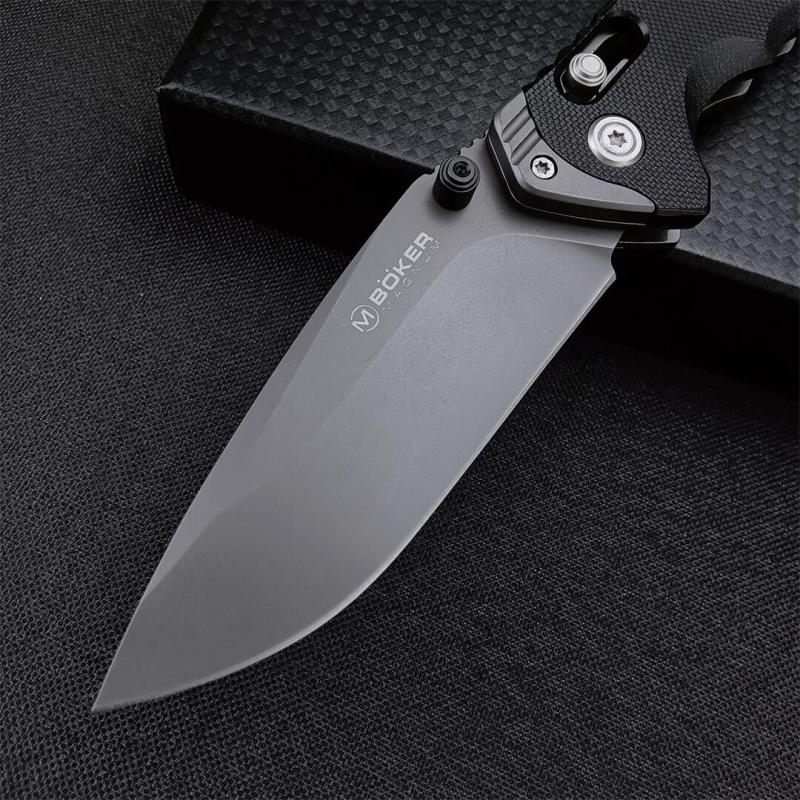 Boker MAGUNM Flipper Folding Knife 3.46" 8Cr14mov Satin Blade, G10 Handles