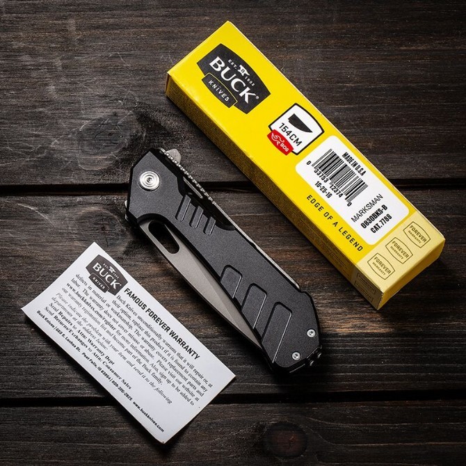 Buck 830BKSSLS Folding Knife 3.46" D2 Drop Point Plain Blade, Aluminum Handles