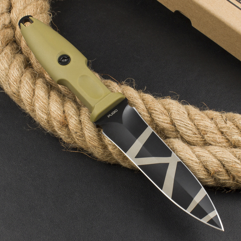 Extrema Ratio Roman Consul Tactical Fixed Blade Knife 4.72" N690 Black Blade, Forprene Handles