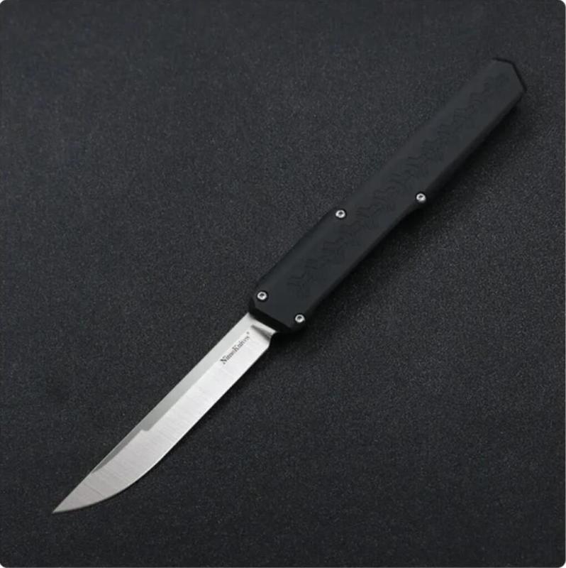 Slenderman SLM Knives Combat OTF Knife 3.34" CPM-D2 Satin Blade, T6-Aviation Aluminum Handles