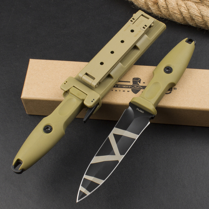 Extrema Ratio Roman Consul Tactical Fixed Blade Knife 4.72" N690 Black Blade, Forprene Handles