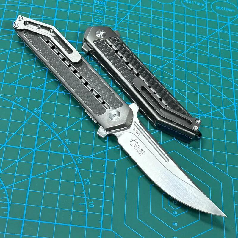 Todd Begg Knives 3.58" S35VN Blade Double Edge Dagger,Carbon Fiber+TC4 Handles