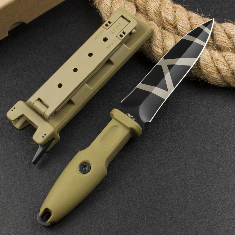 Extrema Ratio Roman Consul Tactical Fixed Blade Knife 4.72" N690 Black Blade, Forprene Handles