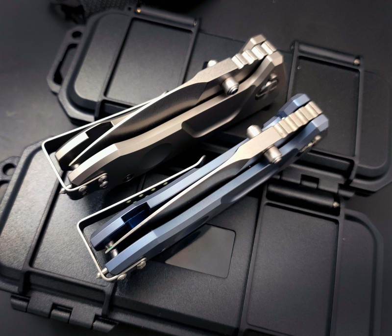 Extrema Ratio FRAME Rock Folding Knife 2.95" D2 Drop Combo Blade, Titanium Alloy Handles