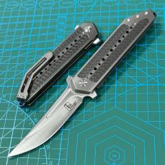 Todd Begg Knives 3.58" S35VN Blade Double Edge Dagger,Carbon Fiber+TC4 Handles