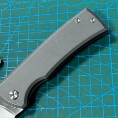 Chaves Knives Liberation 229 Knifes 3.58" M390 Drop Point Folding Blade, Stonewashed Titanium Handles