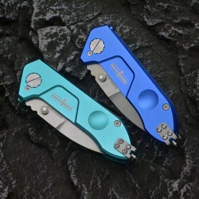 Extrema Ratio Rock FRAME Folding Knife 2.95" D2 Drop Combo Blade, T6-Aluminum Alloy Handles