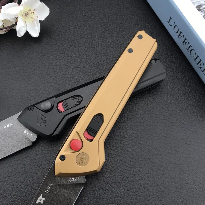 Buck 838 Deploy AUTO Folding Knife 3.23" S35VN Armor Black Cerakote Drop Point Blade, Aluminum Handles