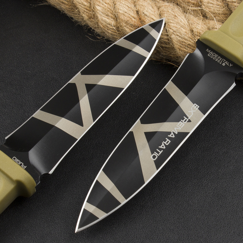 Extrema Ratio Roman Consul Tactical Fixed Blade Knife 4.72" N690 Black Blade, Forprene Handles