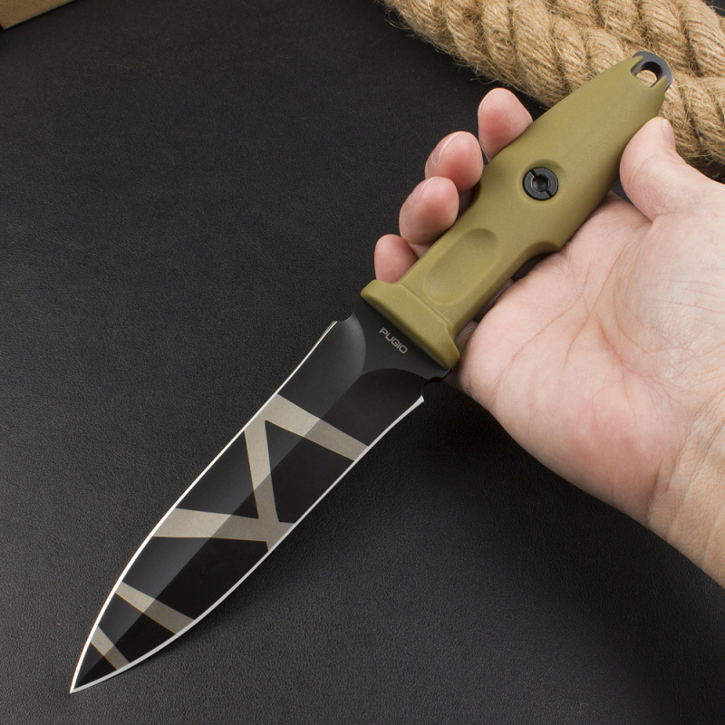 Extrema Ratio Roman Consul Tactical Fixed Blade Knife 4.72" N690 Black Blade, Forprene Handles