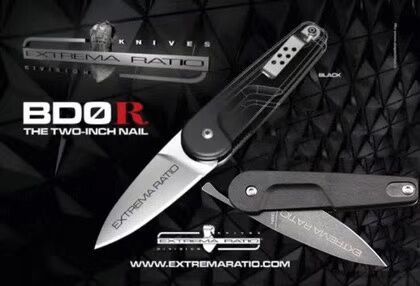 Extrema Ratio Mini 992 Folding Knife 2.2" N690 Drop Combo Blade, FRN Handles