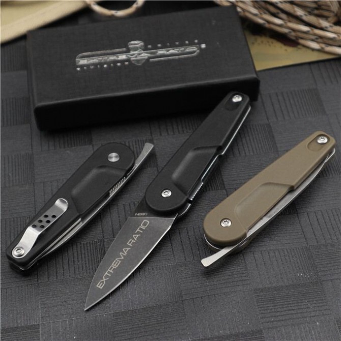 Extrema Ratio Mini 992 Folding Knife 2.2" N690 Drop Combo Blade, FRN Handles