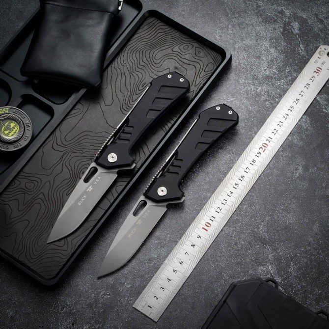 BK 830BKSSLS Folding Knife 9Cr13mov Blade Hunter,Aluminum Handle