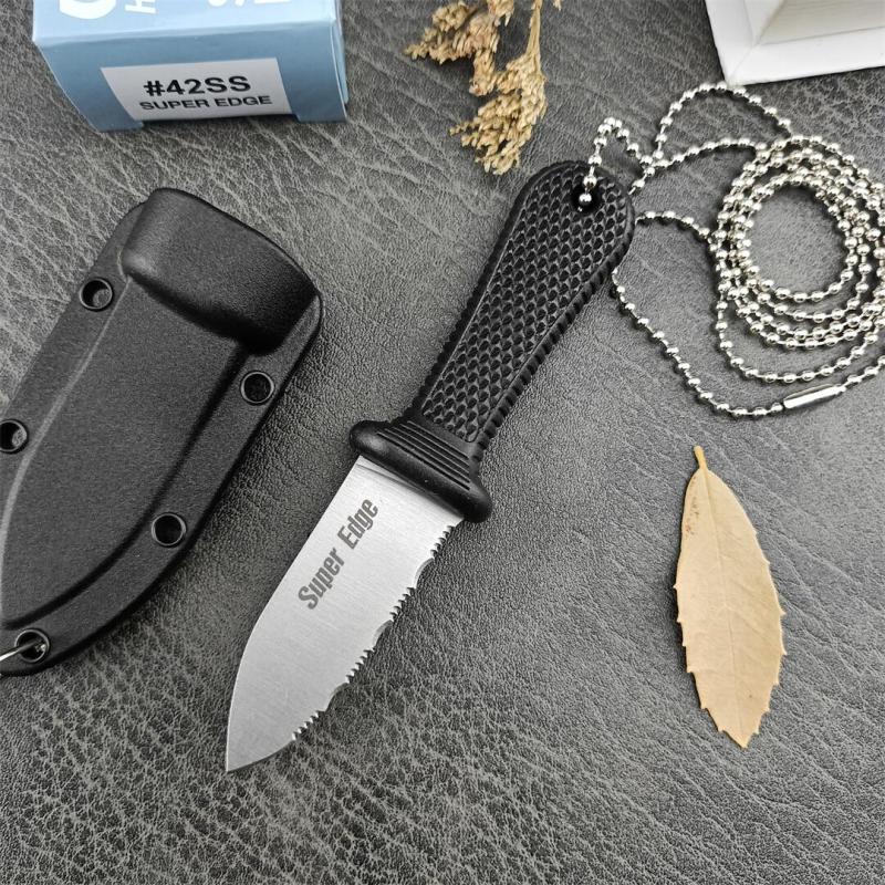 Cold Steel 42SS Super Edge Neck Knife 2" 440c Serrated Blade, Kray-Ex Handle