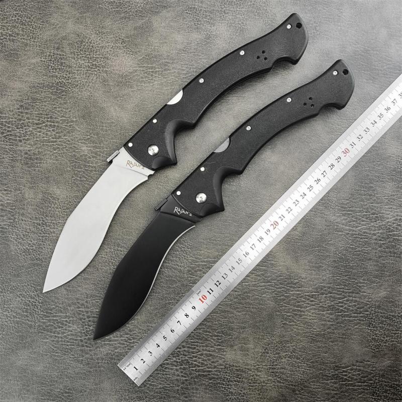 Cold Steel 62JL Rajah II Folding Knife 5.75" AUS-10A Stonewashed Blade, Griv-Ex Handles, Lockback