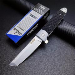 Cold Steel 26T Oyabun Flipper Knife 3.54" S35V Tanto Blade, Gray Griv-Ex Handles with Black Kray-Ex Scales