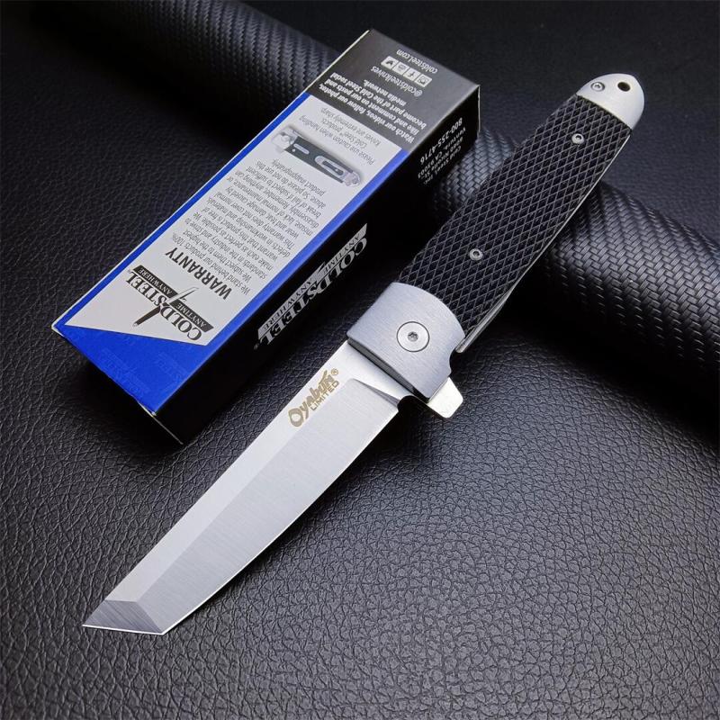 Cold Steel 26T Oyabun Flipper Knife 3.54" S35V Tanto Blade, Gray Griv-Ex Handles with Black Kray-Ex Scales