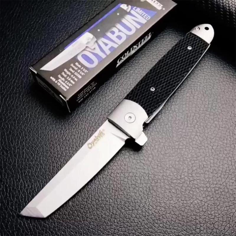 Cold Steel 26T Oyabun Flipper Knife 3.54" S35V Tanto Blade, Gray Griv-Ex Handles with Black Kray-Ex Scales