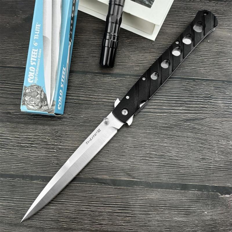 Cold Steel 26SXP Ti-Lite Flipper Knife 5.59" 440c Plain Satin Blade, Zy-Ex Handles, Liner Lock