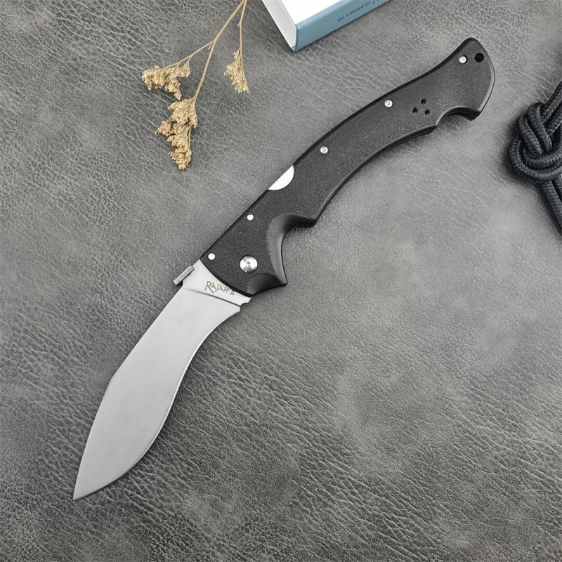 Cold Steel 62JL Rajah II Folding Knife 5.75" AUS-10A Stonewashed Blade, Griv-Ex Handles, Lockback