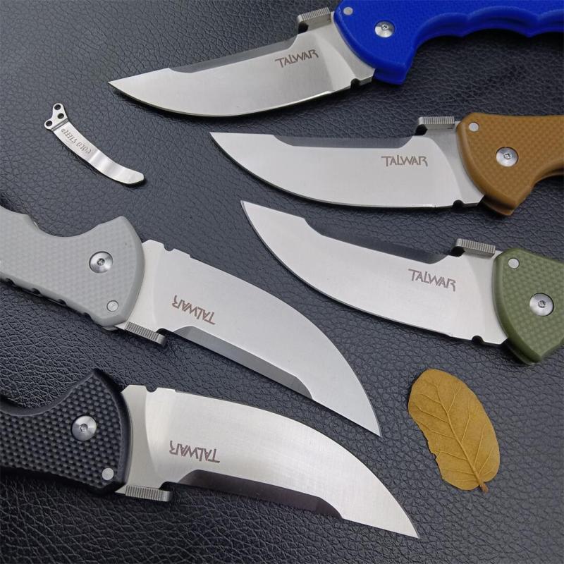 Cold Steel 21TTL Talwar Tri-Ad Lock Folding Knife 4" S35VN Satin Plain Trailing Point Blade, G10 Handles, Lockback