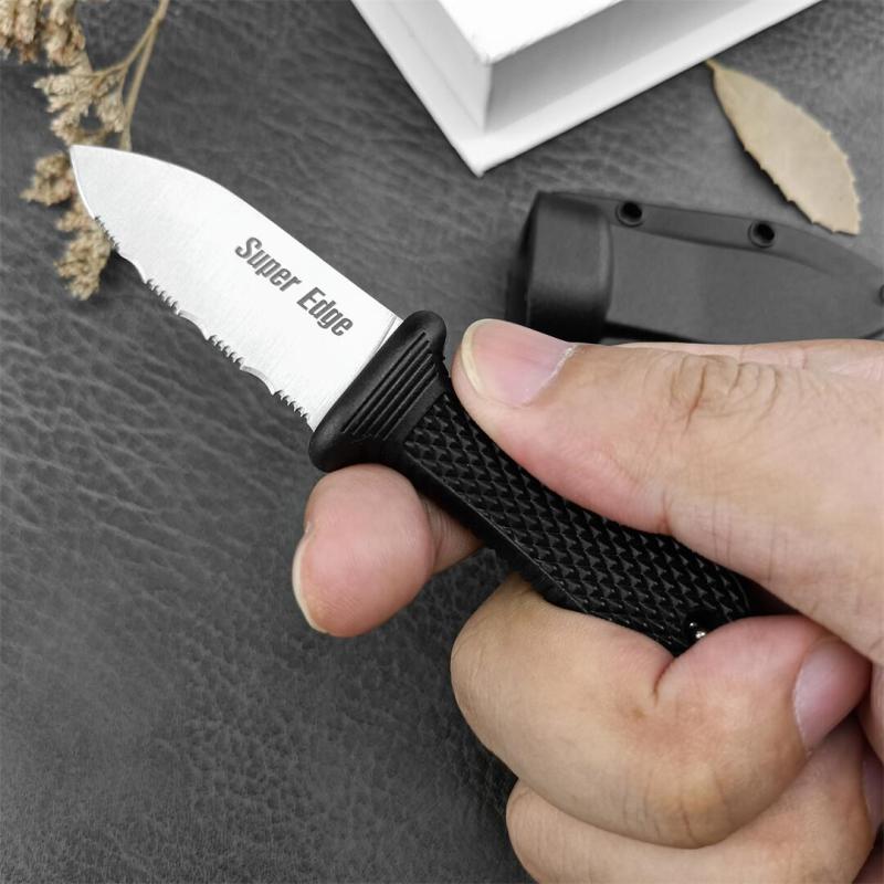 Cold Steel 42SS Super Edge Neck Knife 2" 440c Serrated Blade, Kray-Ex Handle