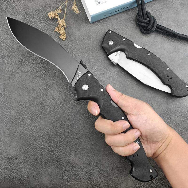 Cold Steel 62JL Rajah II Folding Knife 5.75" AUS-10A Stonewashed Blade, Griv-Ex Handles, Lockback