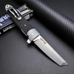 Cold Steel 26T Oyabun Flipper Knife 3.54" S35V Tanto Blade, Gray Griv-Ex Handles with Black Kray-Ex Scales