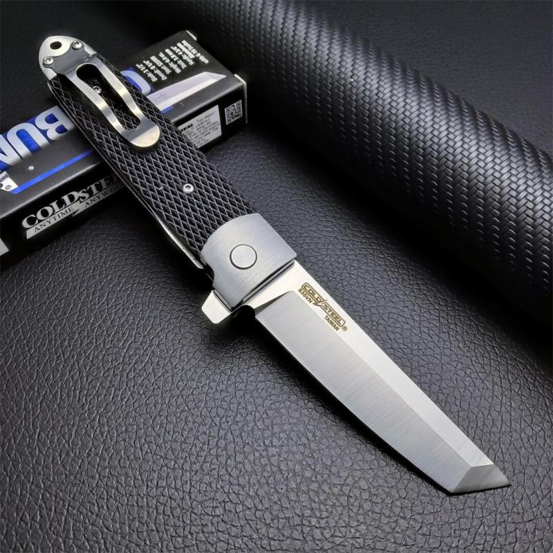 Cold Steel 26T Oyabun Flipper Knife 3.54" S35V Tanto Blade, Gray Griv-Ex Handles with Black Kray-Ex Scales