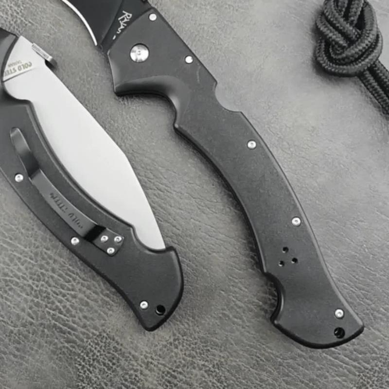 Cold Steel 62JL Rajah II Folding Knife 5.75" AUS-10A Stonewashed Blade, Griv-Ex Handles, Lockback